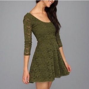 Free people hunter green lace dress